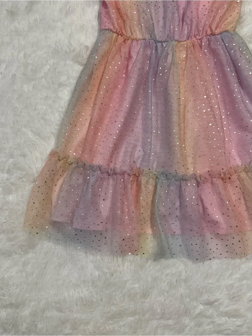 NWOT Children’s Place Glitter Rainbow Ombré Dress Size 10 Party Fancy Pastel - Picture 5 of 9